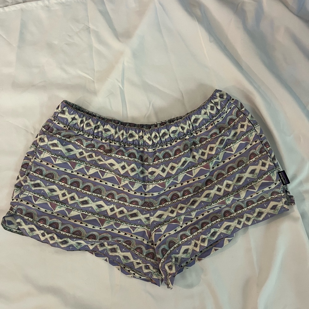 Patagonia Purple and Blue print baggies